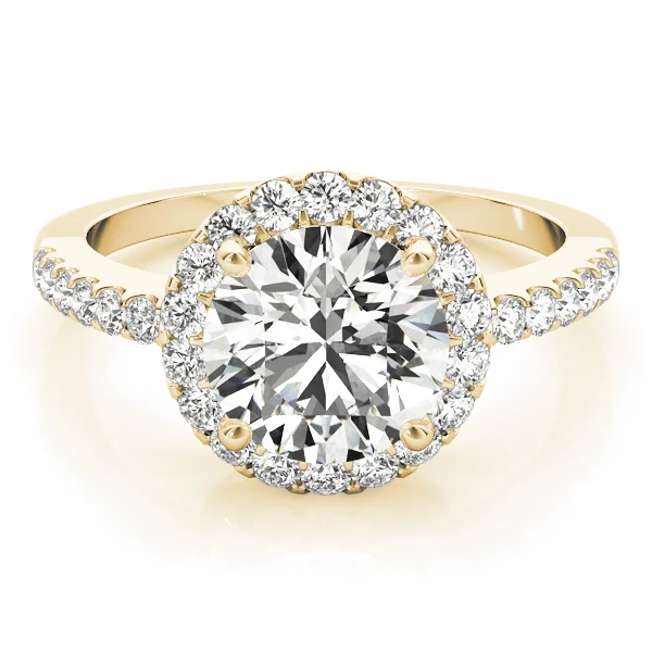 Single Row Halo Engagement Ring - Image 7