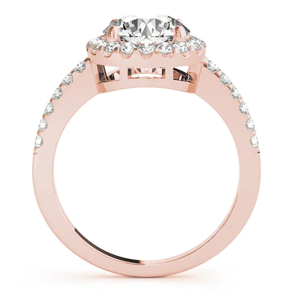 Single Row Halo Engagement Ring - Image 10