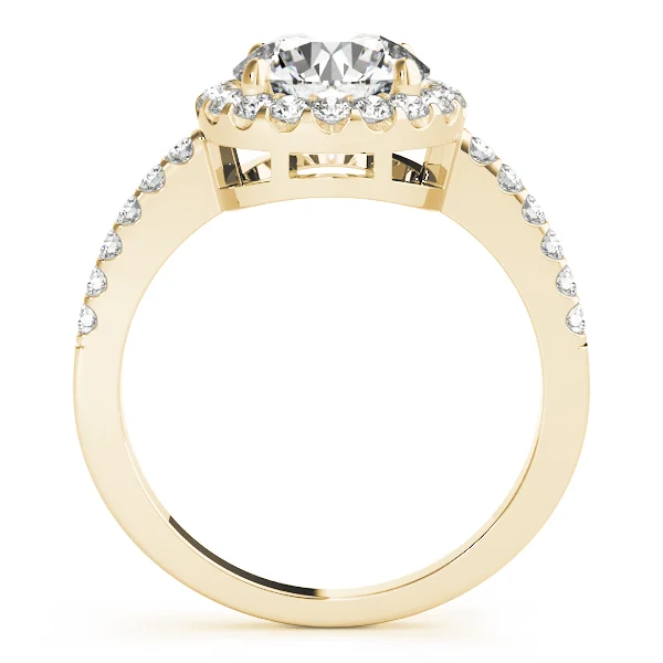 Single Row Halo Engagement Ring - Image 6