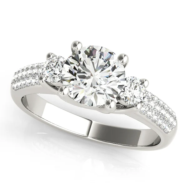 ENGAGEMENT RINGS 3 STONE ROUND