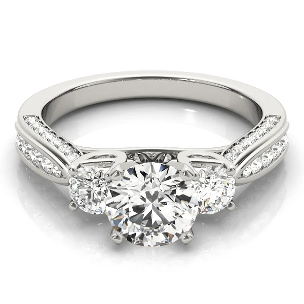3-Stone Single Row Engagement Ring - Image 3