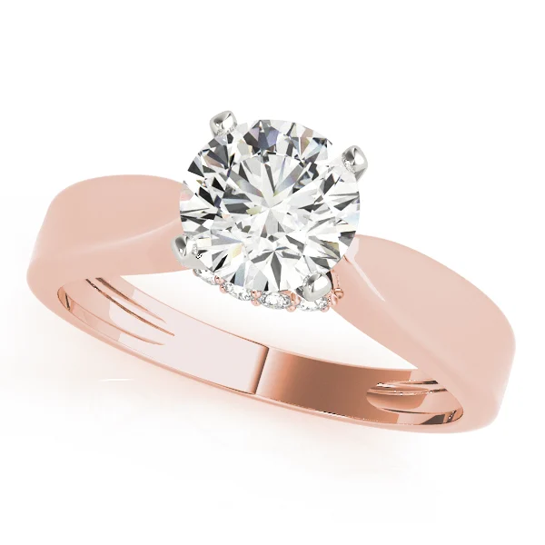 Solitaire Hidden Halo Engagement Ring - Image 5