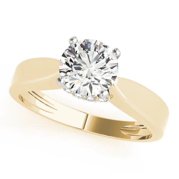 Solitaire Hidden Halo Engagement Ring - Image 3
