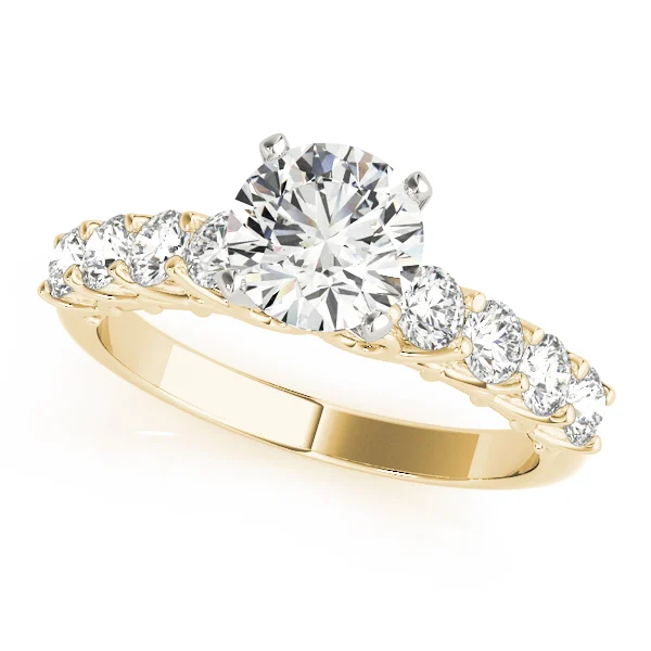 Single Row Shared Prong Engagement Ring - Image 5