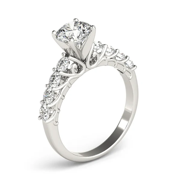 Single Row Shared Prong Engagement Ring - Image 4