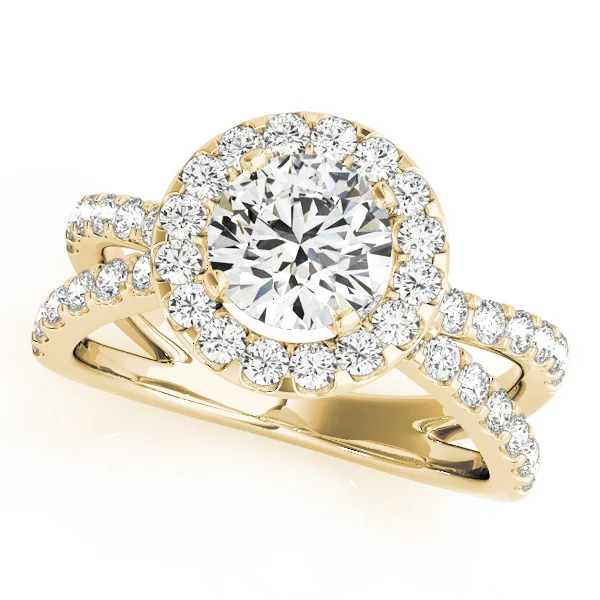 Split Shank Halo Round Engagement Ring - Image 5