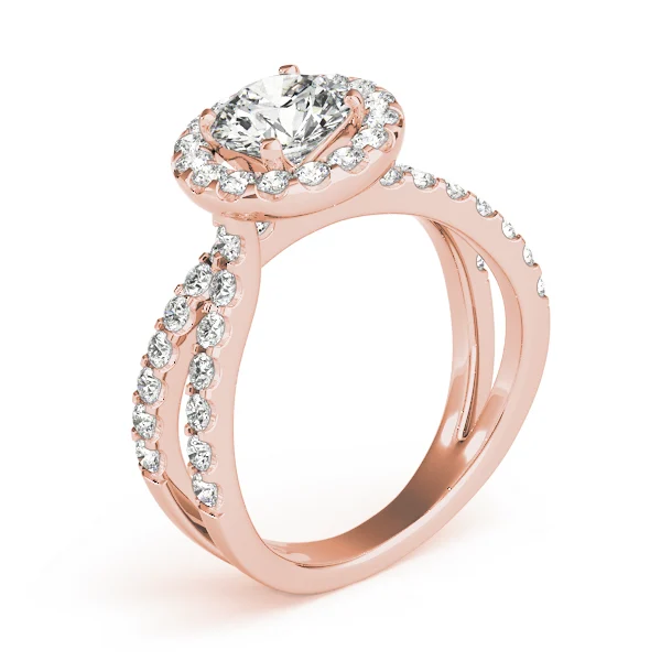 Split Shank Halo Round Engagement Ring - Image 12