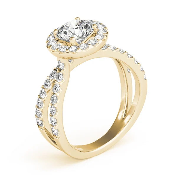 Split Shank Halo Round Engagement Ring - Image 8