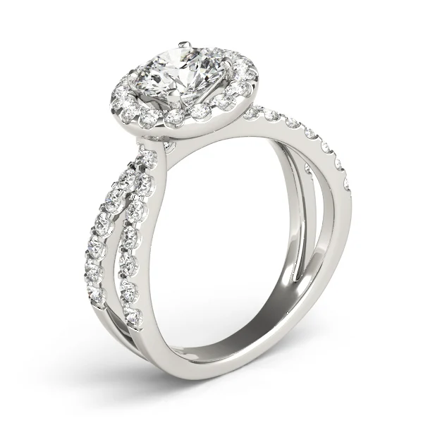 Split Shank Halo Round Engagement Ring - Image 4