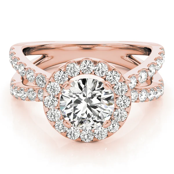 Split Shank Halo Round Engagement Ring - Image 11