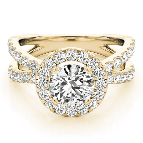 Split Shank Halo Round Engagement Ring - Image 7