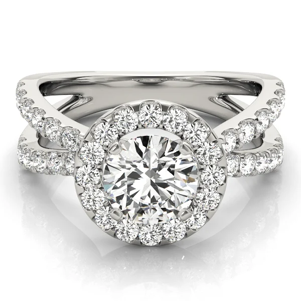 Split Shank Halo Round Engagement Ring - Image 3