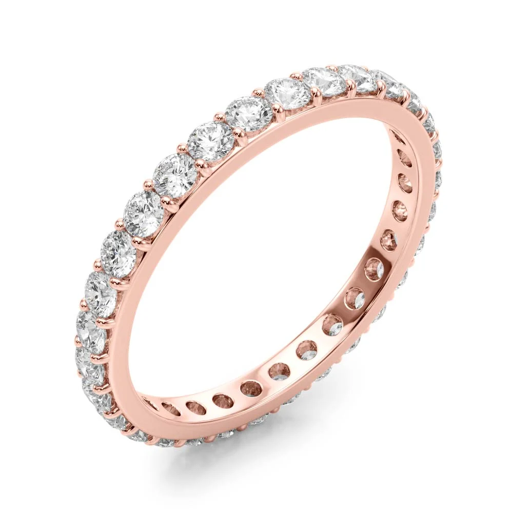 Shared Prong Eternity Wedding Band - Image 12