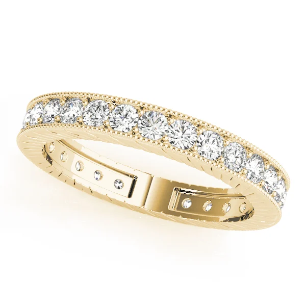 Eternity Milgrain Prong In Channel Wedding Band - Image 4
