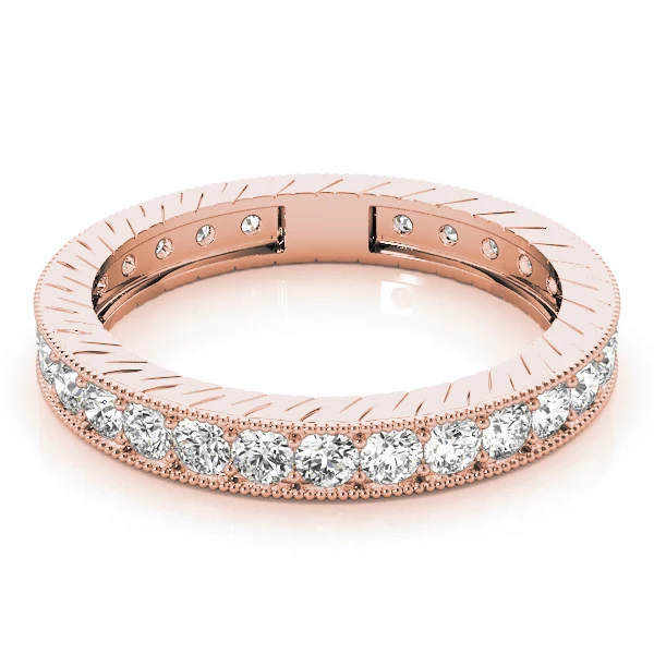 Eternity Milgrain Prong In Channel Wedding Band - Image 9
