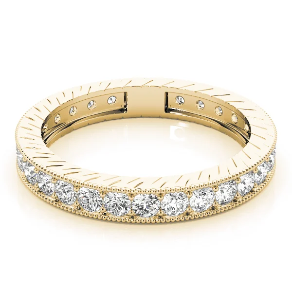 Eternity Milgrain Prong In Channel Wedding Band - Image 6