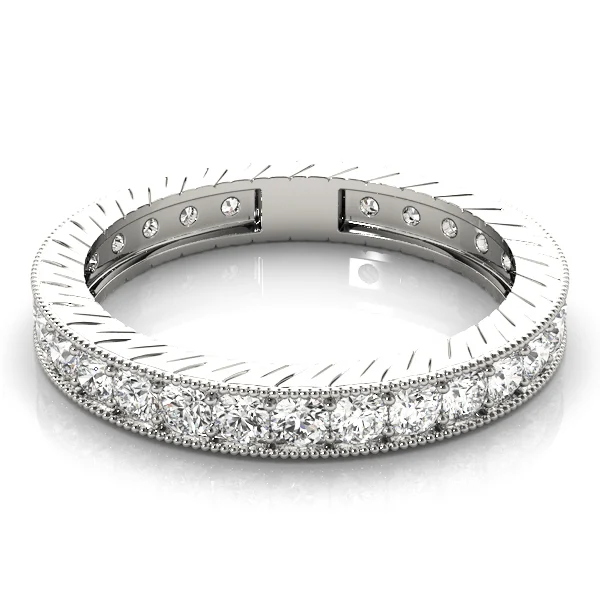 Eternity Milgrain Prong In Channel Wedding Band - Image 3