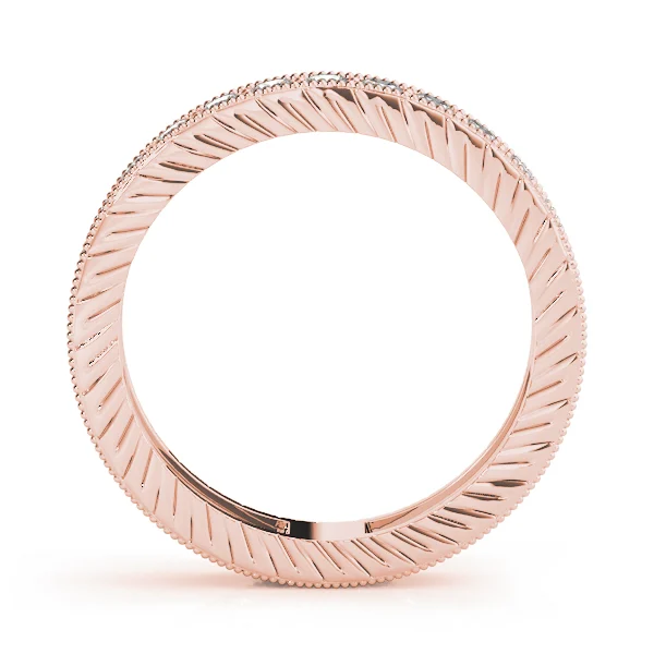 Eternity Milgrain Prong In Channel Wedding Band - Image 8