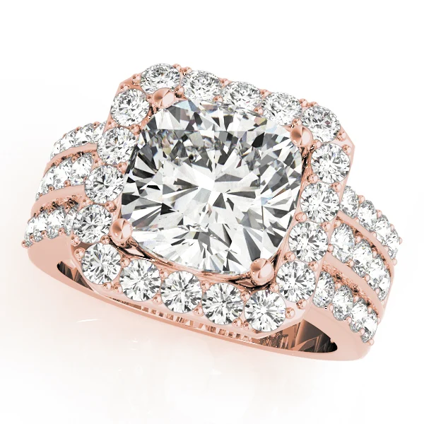 Multirow Halo Engagement Ring - Image 9