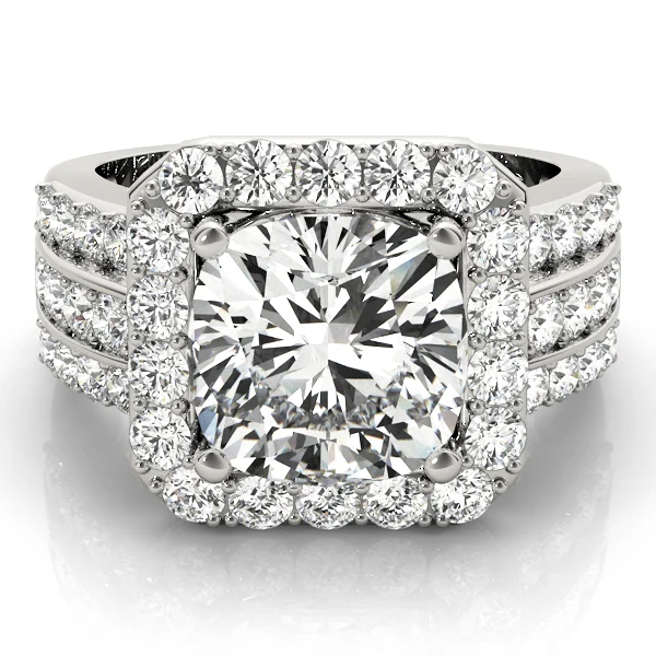 Multirow Halo Engagement Ring - Image 3