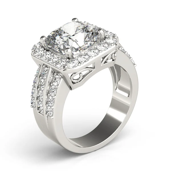 Multirow Halo Engagement Ring - Image 4