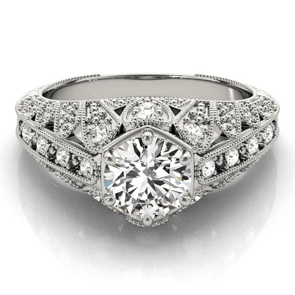 Antique Milgrain Prong Engagement Ring - Image 3