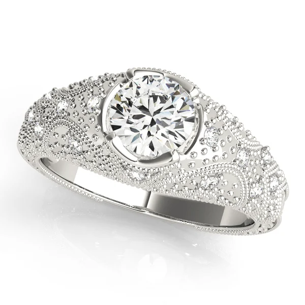 Antique Bezel Set Round Engagement Ring