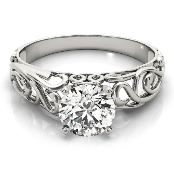 Solitaire Filigree Engagement Ring - Image 3