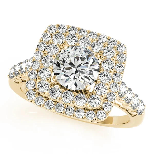 Single Row Double Halo U-Prong Engagement Rings - Image 5
