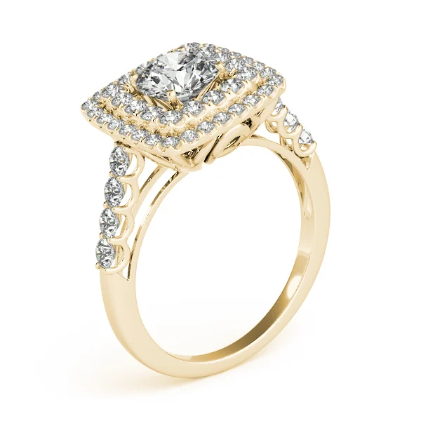 Single Row Double Halo U-Prong Engagement Rings - Image 8