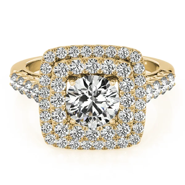 Single Row Double Halo U-Prong Engagement Rings - Image 7