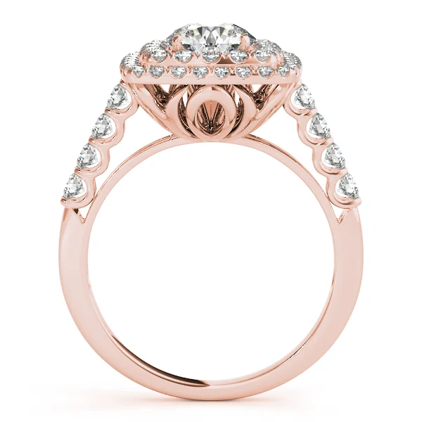 Single Row Double Halo U-Prong Engagement Rings - Image 10