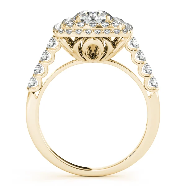 Single Row Double Halo U-Prong Engagement Rings - Image 6