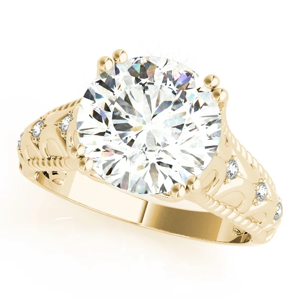 Double Prong Braided Shank Engagement Rings - Image 5