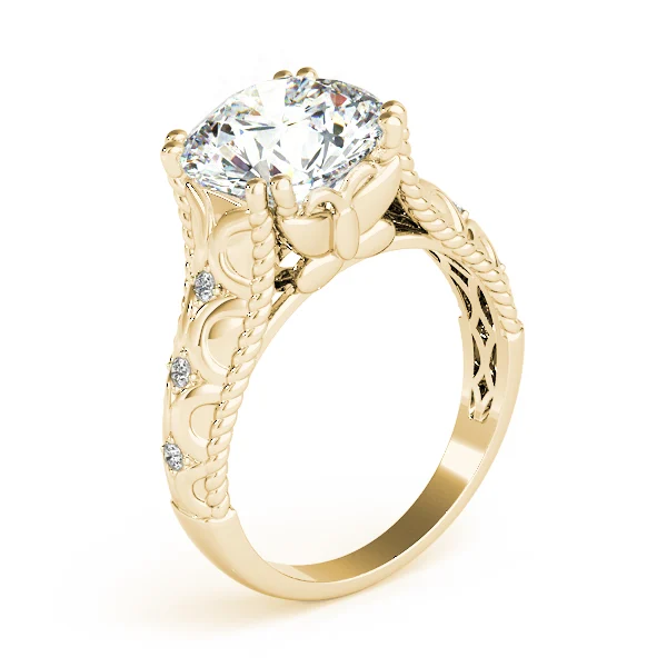 Double Prong Braided Shank Engagement Rings - Image 8