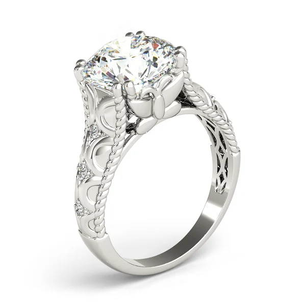 Double Prong Braided Shank Engagement Rings - Image 4