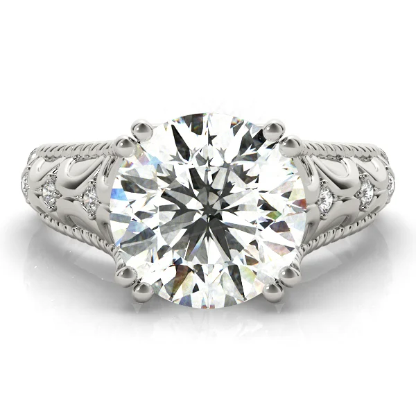 Double Prong Braided Shank Engagement Rings - Image 3
