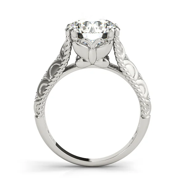 Double Prong Braided Shank Engagement Rings - Image 2