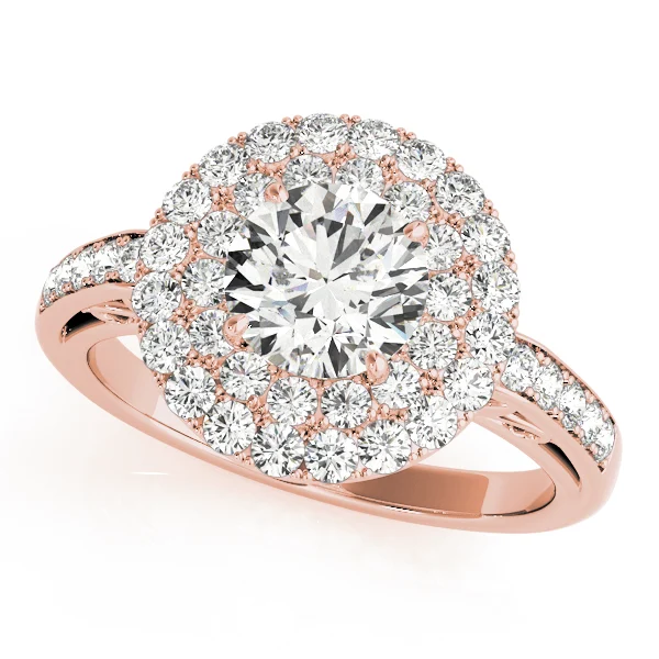 Single Row Double Halo Filigree Engagement Rings - Image 9