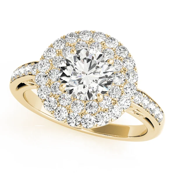 Single Row Double Halo Filigree Engagement Rings - Image 5