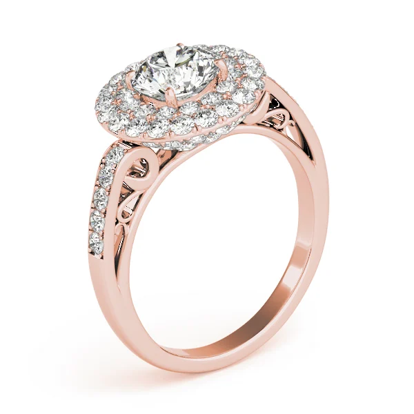 Single Row Double Halo Filigree Engagement Rings - Image 12