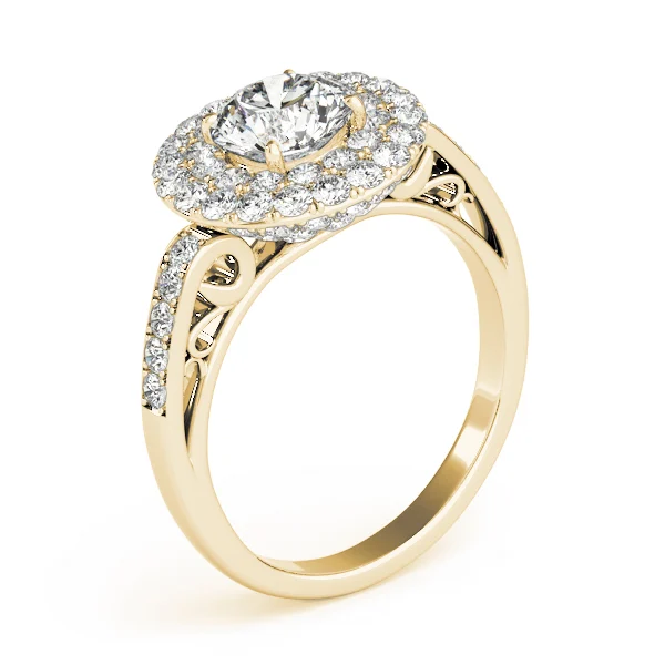 Single Row Double Halo Filigree Engagement Rings - Image 8