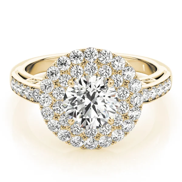 Single Row Double Halo Filigree Engagement Rings - Image 7
