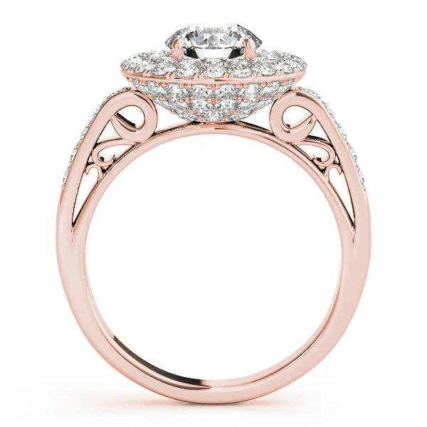 Single Row Double Halo Filigree Engagement Rings - Image 10
