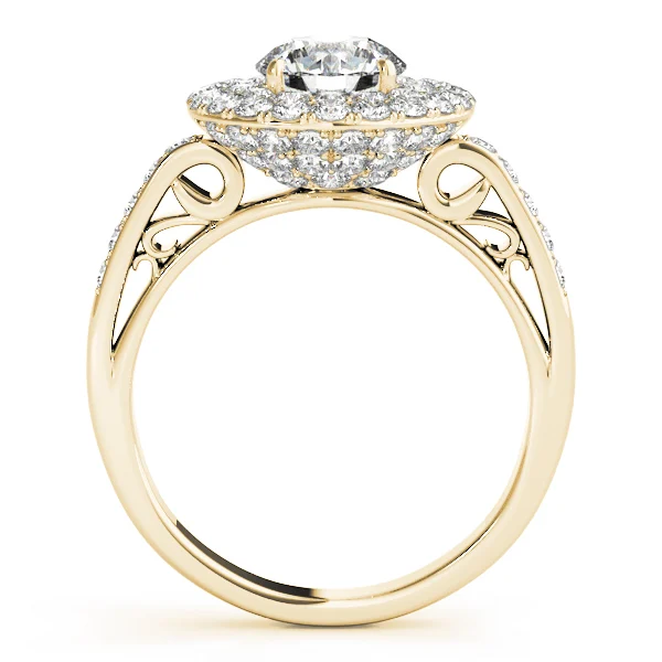 Single Row Double Halo Filigree Engagement Rings - Image 6