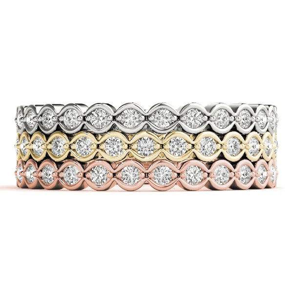 Scalloped Stackable Bezel Set Fashion Band - Image 4