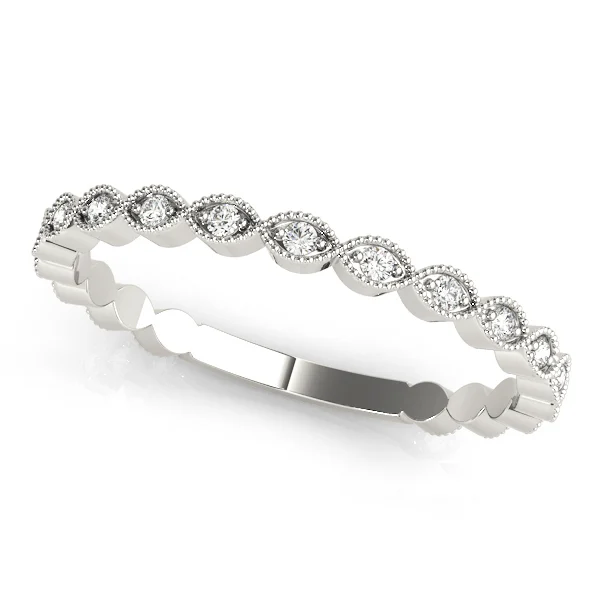 Marquise Shaped Milgrain Stackable Band