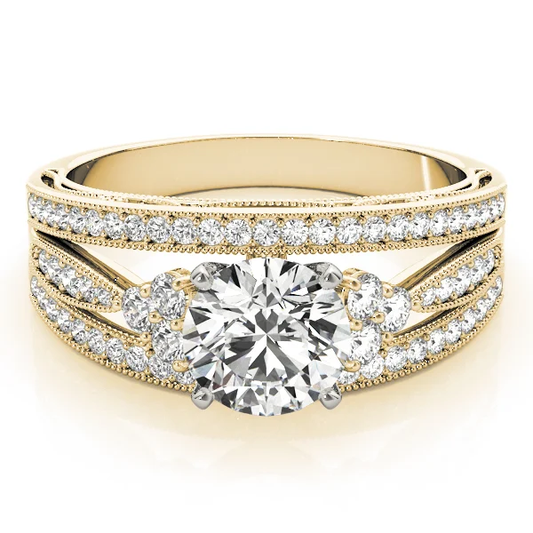 Multirow Milgrain Prong Set Engagement Rings - Image 7