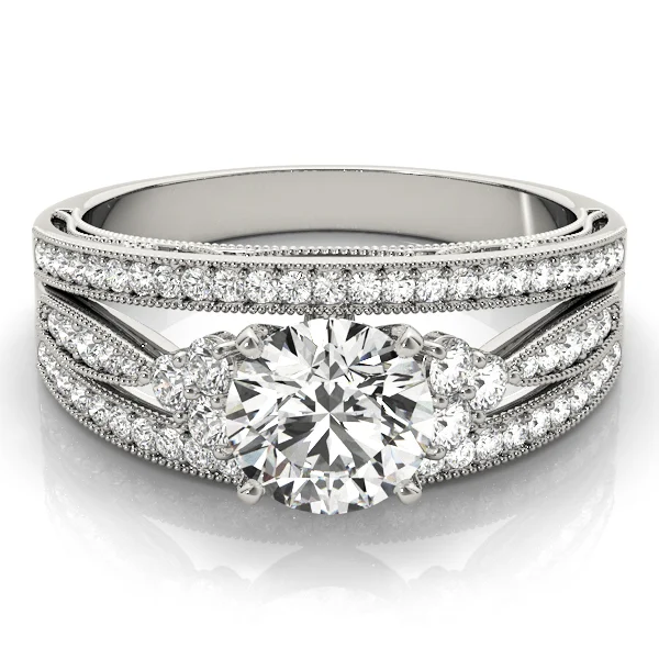 Multirow Milgrain Prong Set Engagement Rings - Image 3