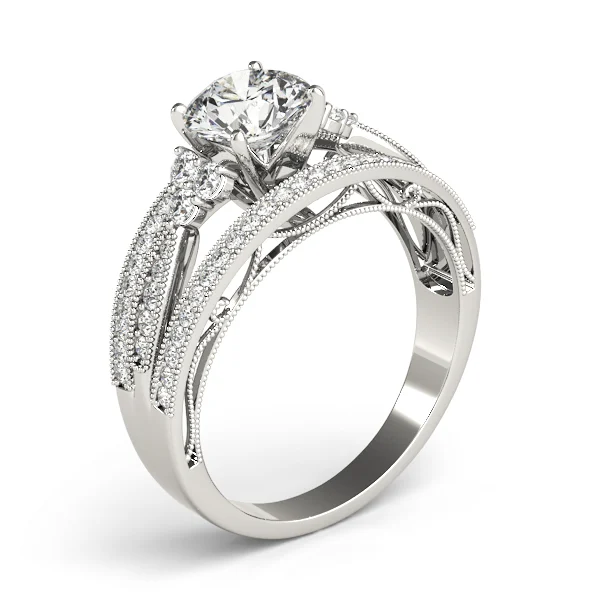 Multirow Milgrain Prong Set Engagement Rings - Image 4